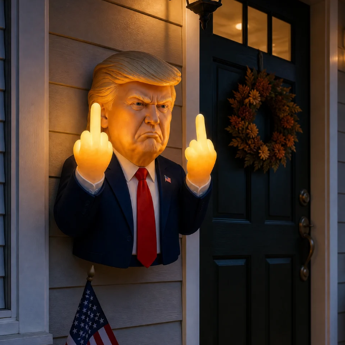 Trump Middle Finger Porch Light
